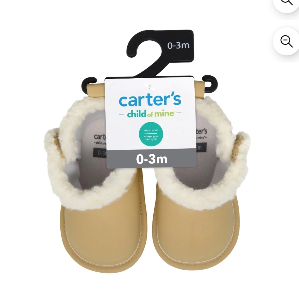 Child of Mine Beige Baby Shoes with White Trim